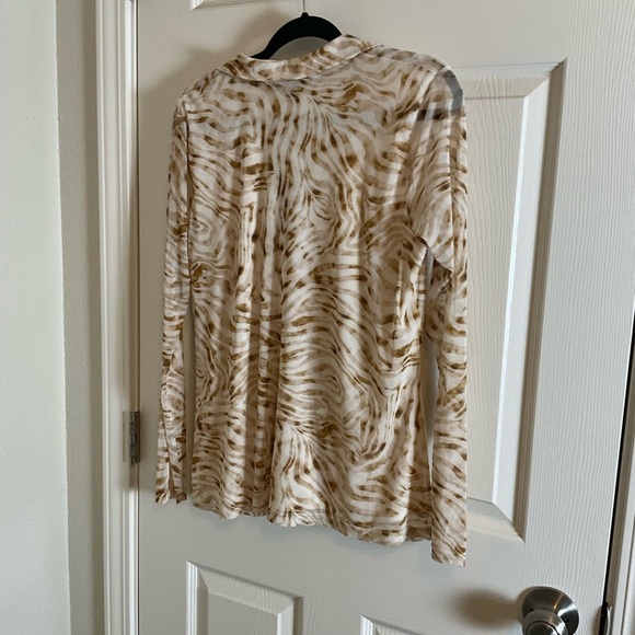 Jane+Delancey Elegant Cream and Brown Women's Top size large - Picture 7 of 8
